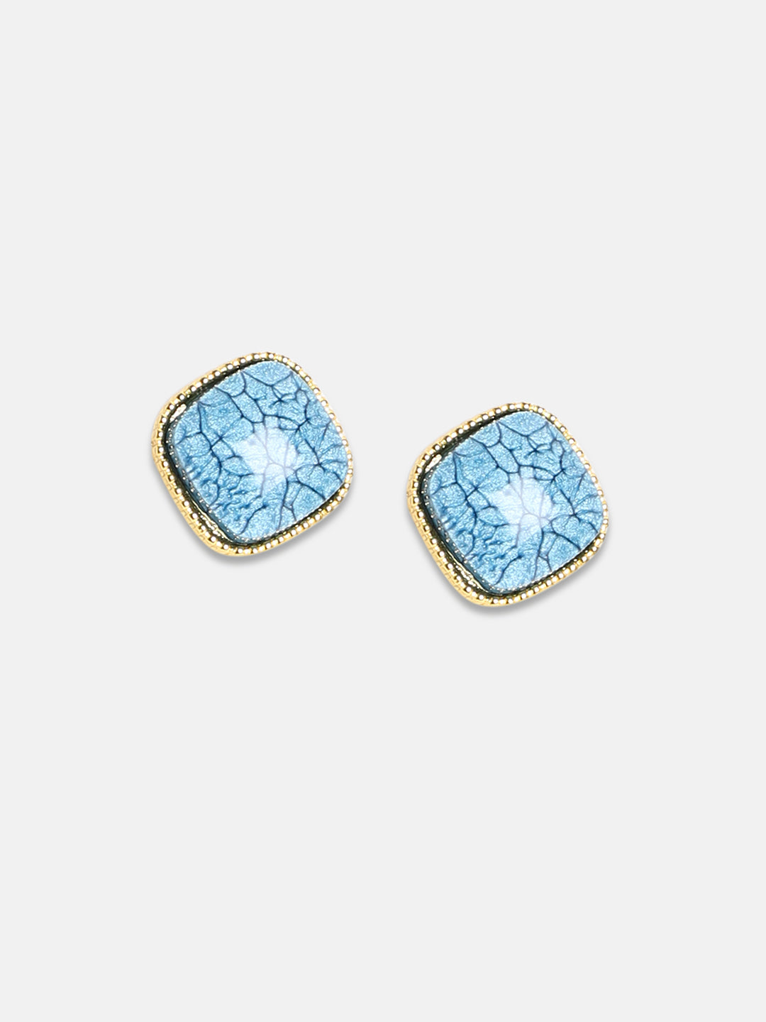 Women Gold-Plated Stone Studded Studs Earrings