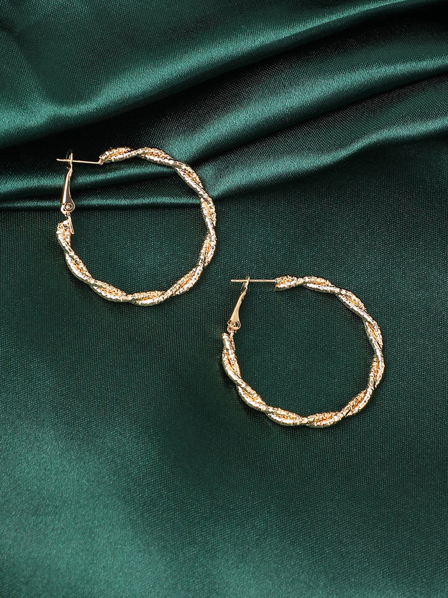 Women Twisted Hoop Earrings