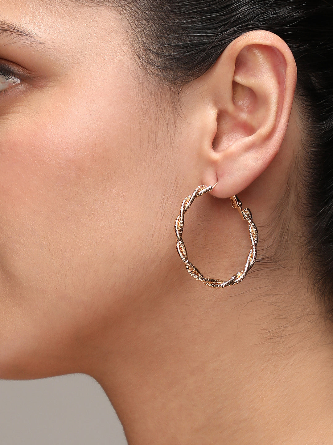 Women Twisted Hoop Earrings