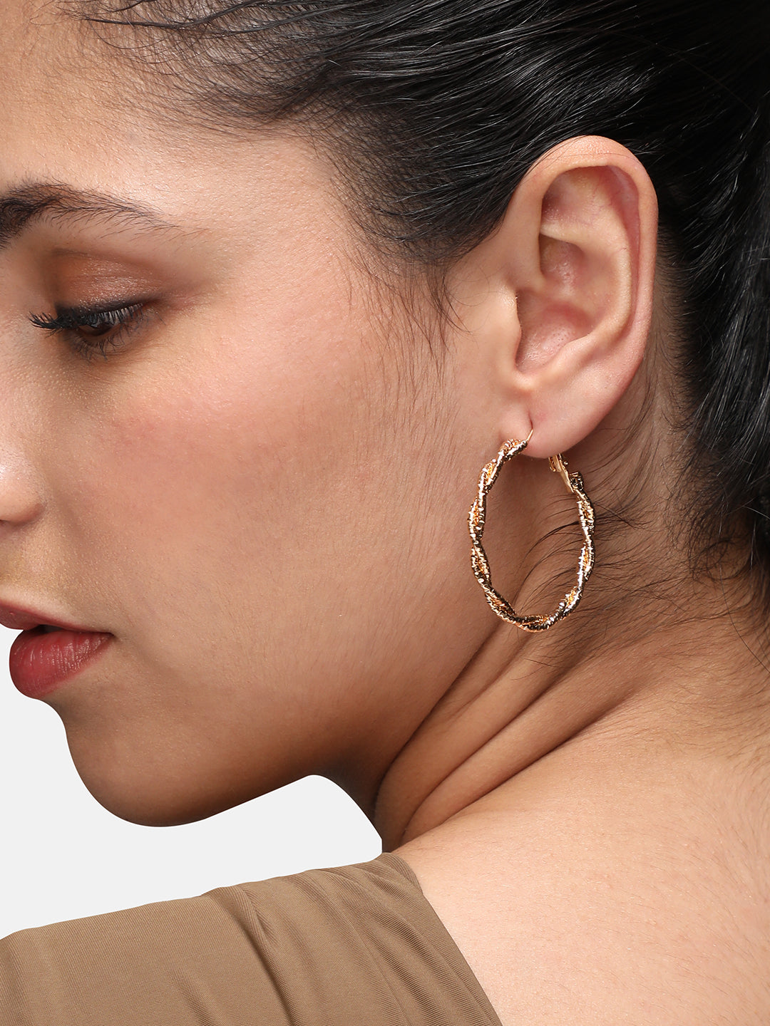 Women Twisted Hoop Earrings