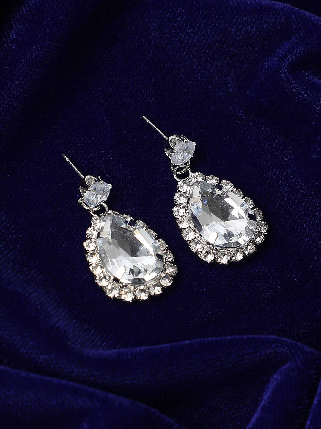 Women Silver Plated Drop Earrings