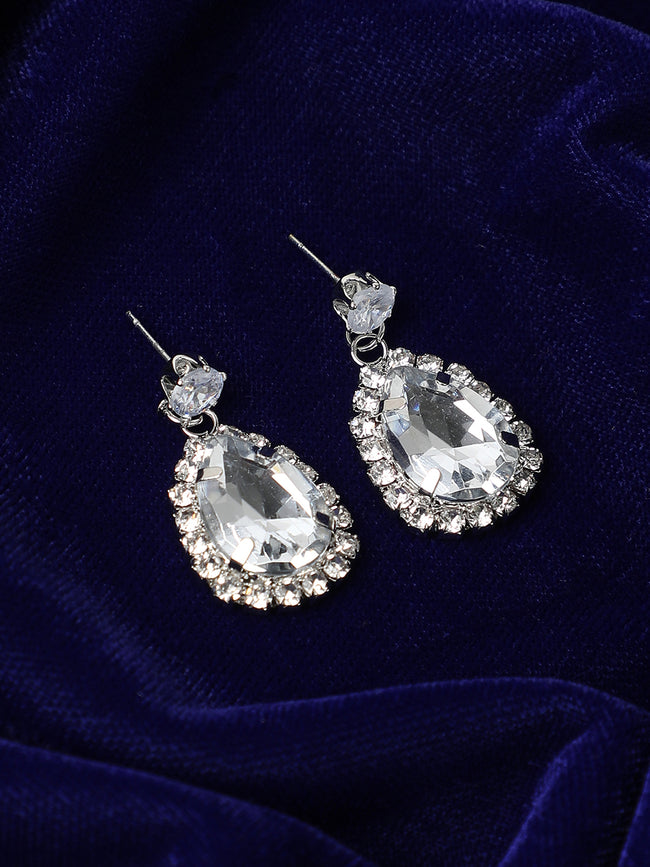 Women Silver Plated Drop Earrings
