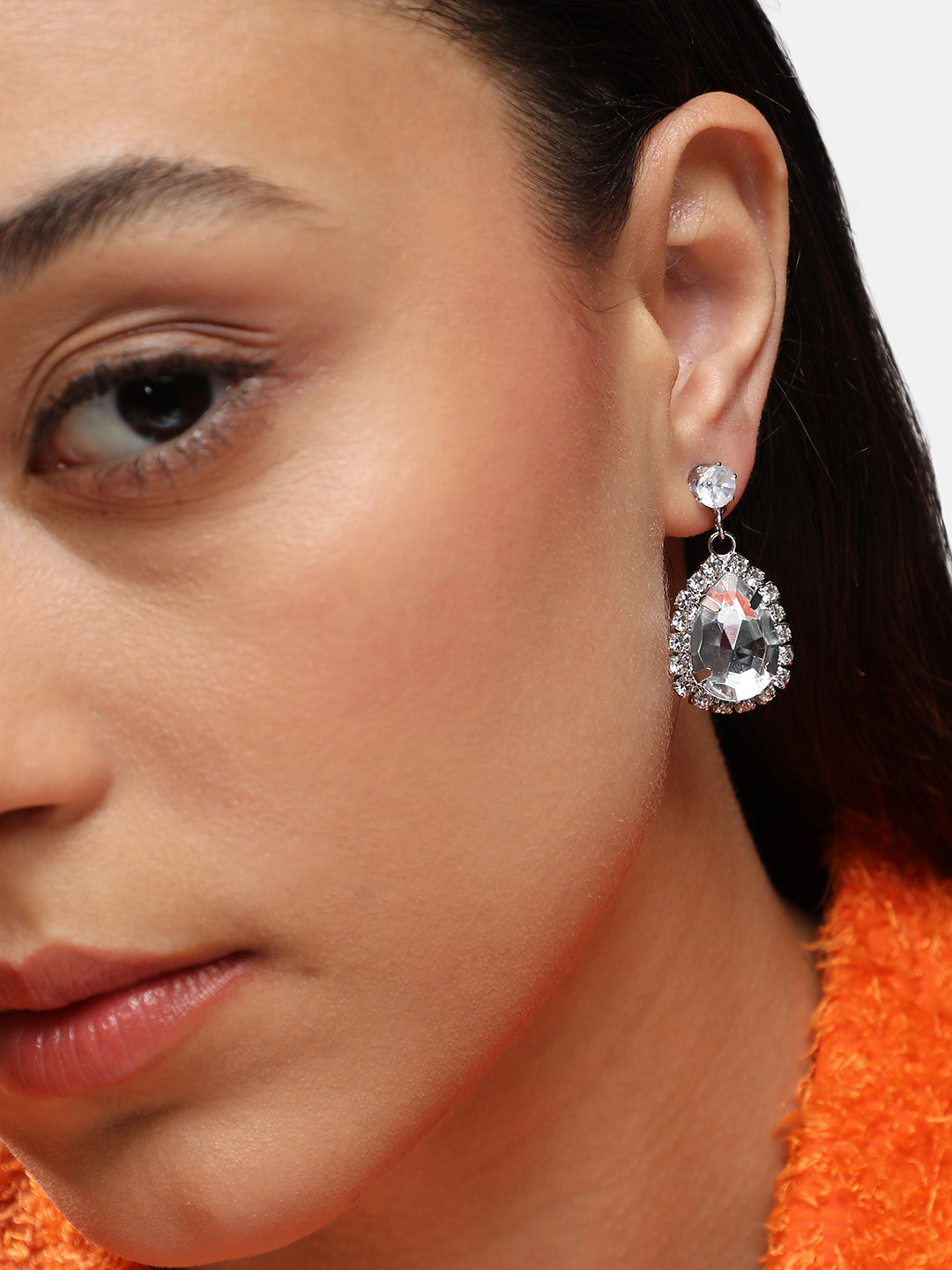 Women Silver Plated Drop Earrings