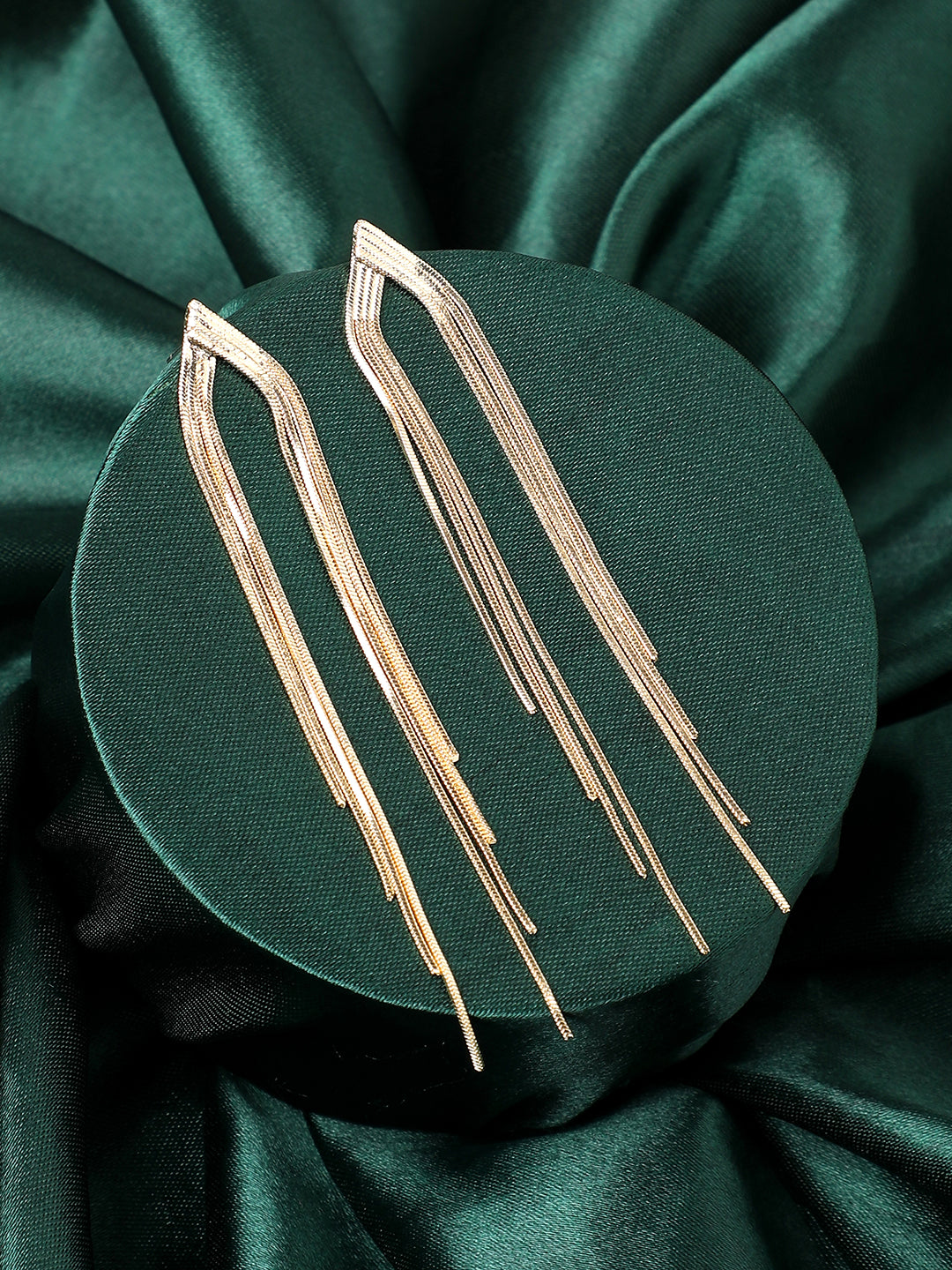 Women Gold-Plated Dangling Drop Earrings