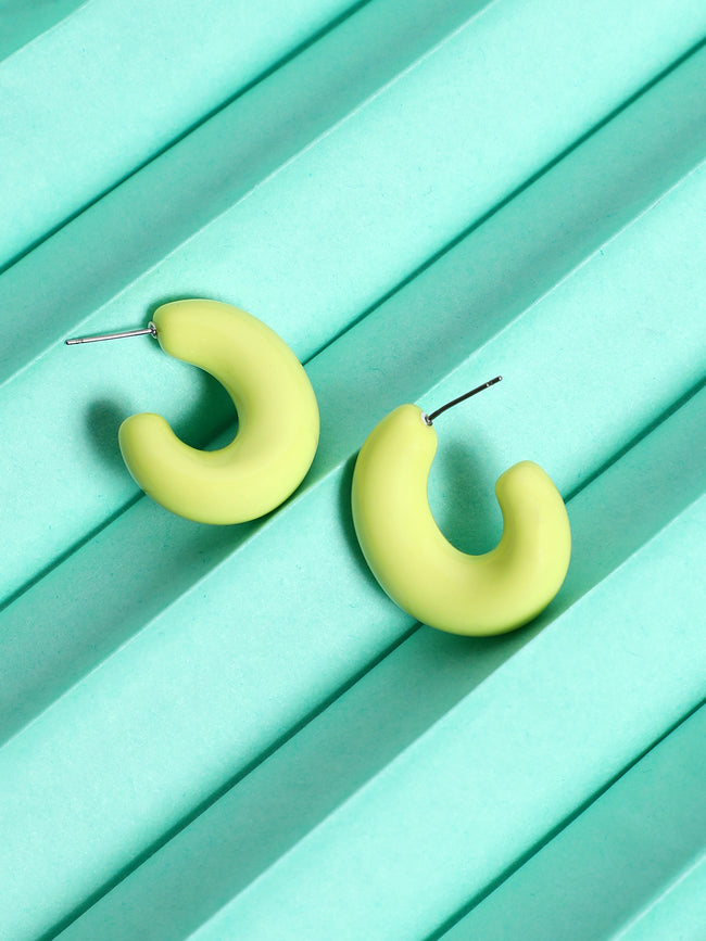 Women Contemporary Half Hoop Earrings
