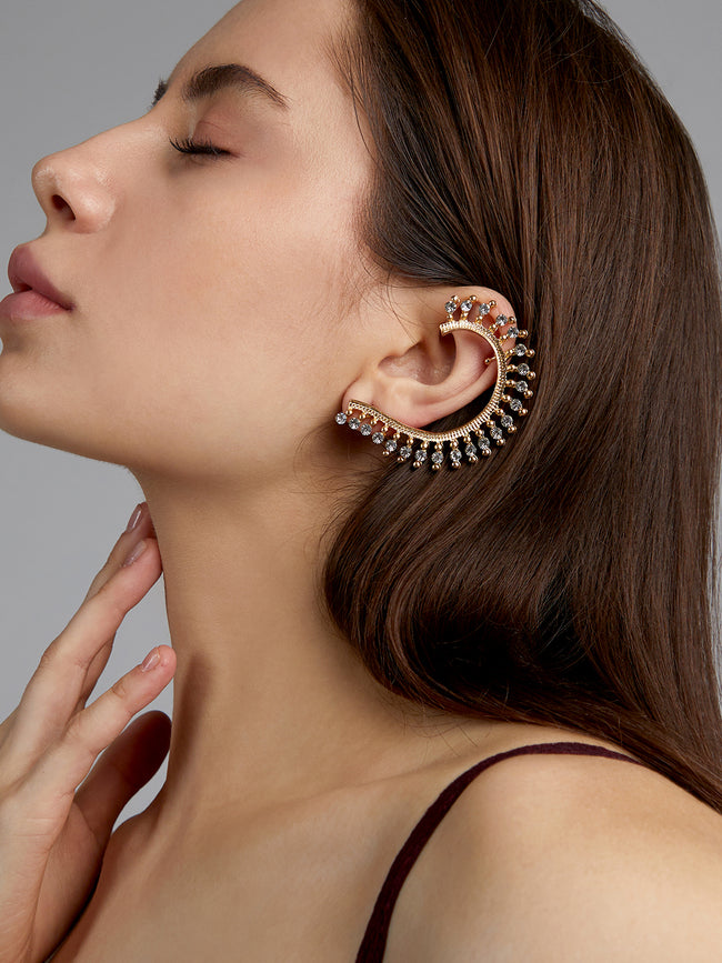 Women Gold-Plated Contemporary Artificial Stones Drop Earrings