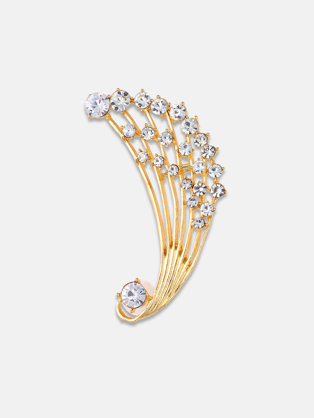 Women Gold-Plated Contemporary Artificial Stones Ear Cuff Earrings