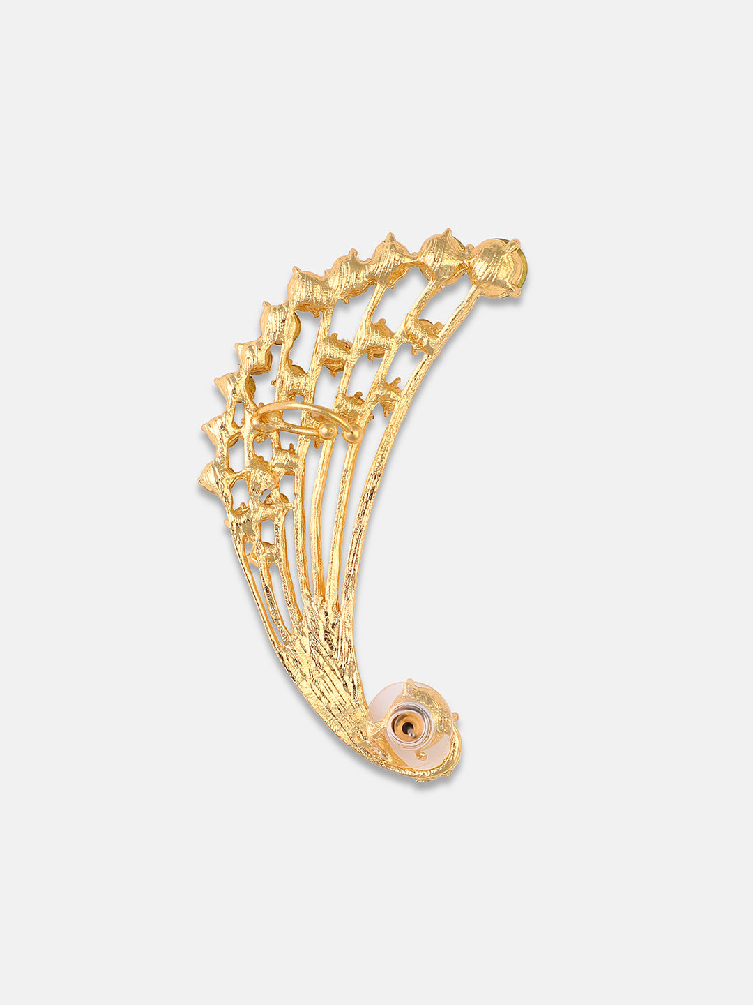 Women Gold-Plated Contemporary Artificial Stones Ear Cuff Earrings