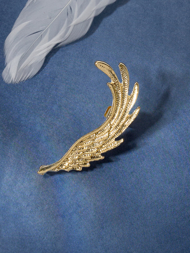 Women Gold-Plated Contemporary Clip On Ear Cuff Earrings