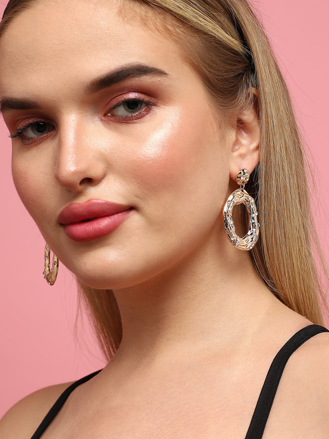 Women Gold-Plated Drop Earrings
