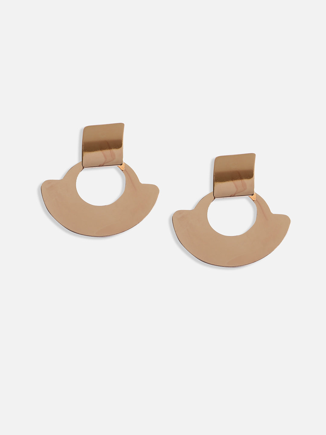 Women Gold Metallic Drop Earrings