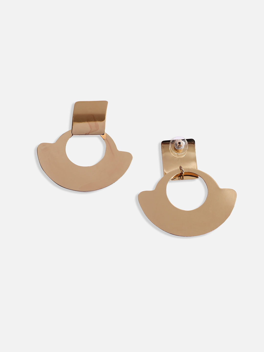 Women Gold Metallic Drop Earrings