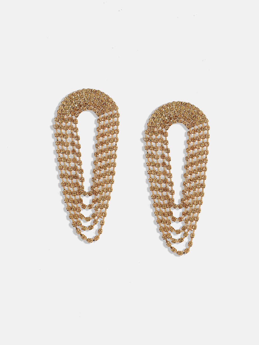 Women Gold Maxi Bling Drop Earrings