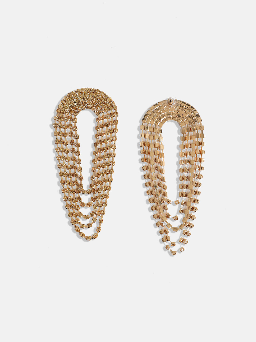 Women Gold Maxi Bling Drop Earrings