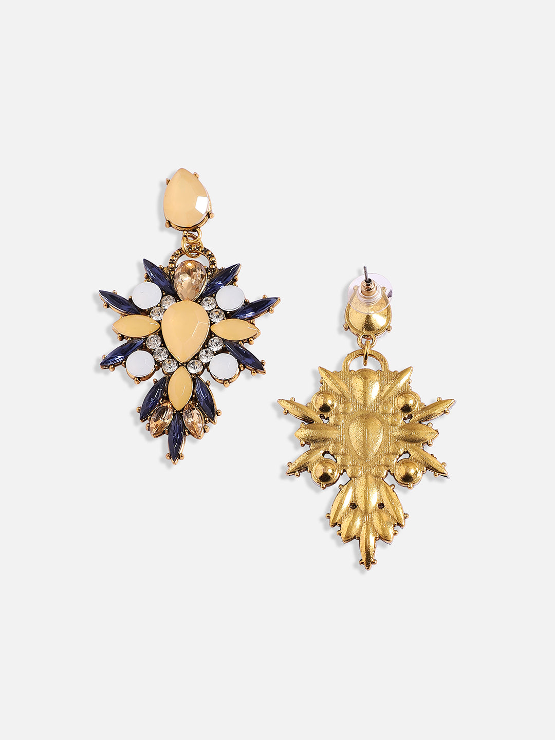 Women Yellow Crystal Drop Earrings