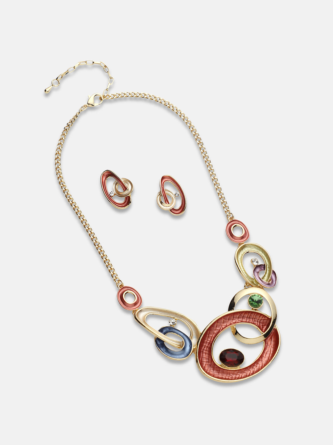 Women Gold-Plated Necklace and Earrings