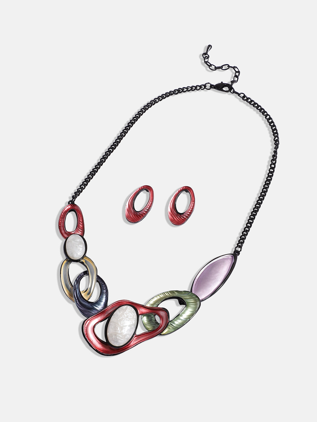 Women Multicolour Abstract Stone Jewellery Set