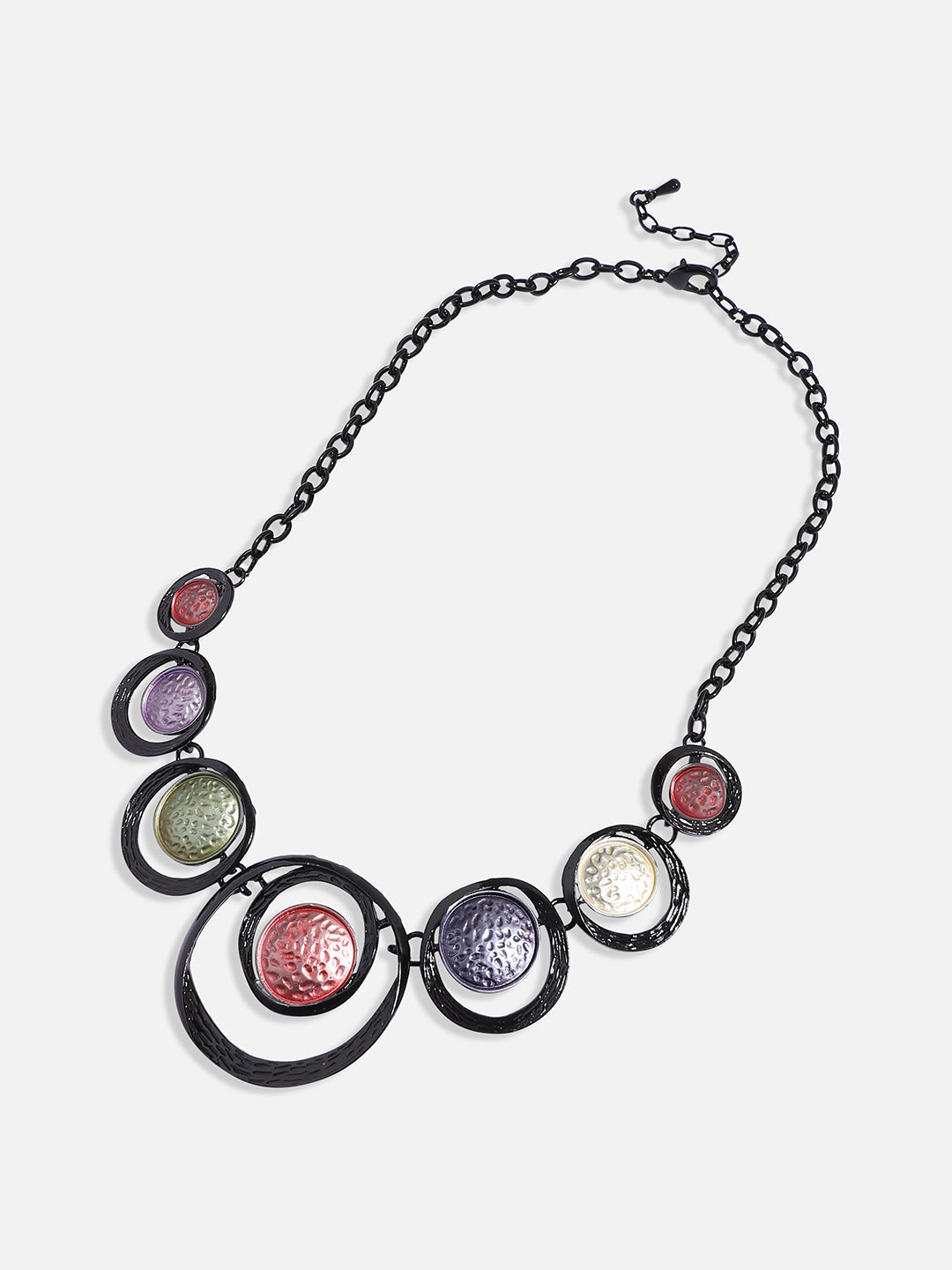 Women Multicolour Dented Circular Jewellery Set