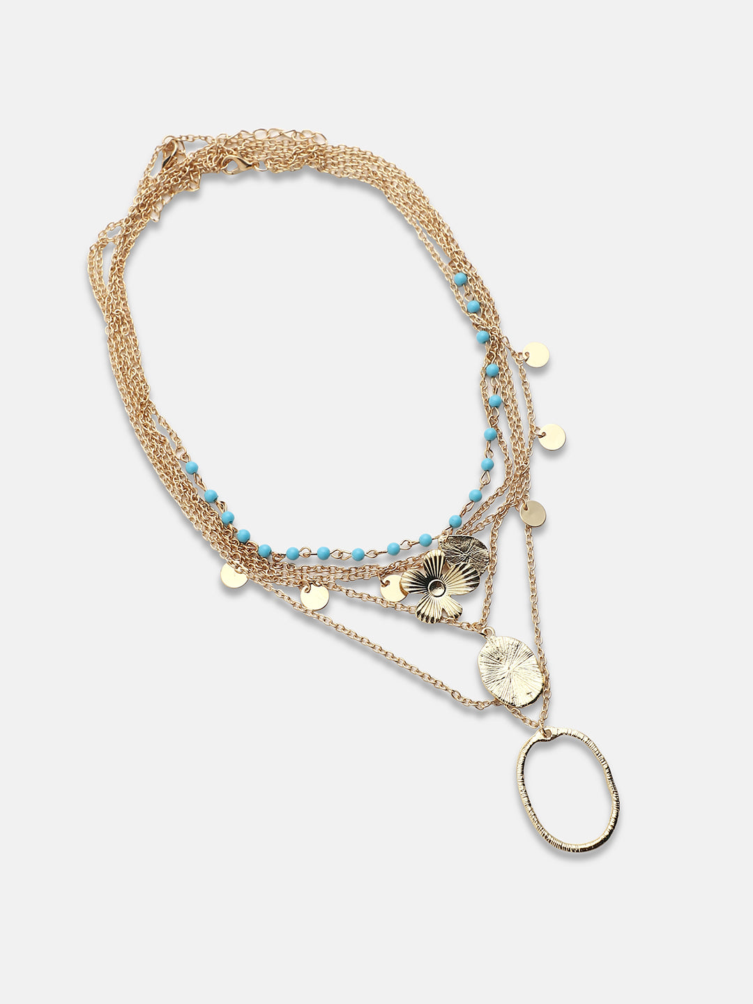 Women Gold-Plated Beads Beaded Layered Necklace