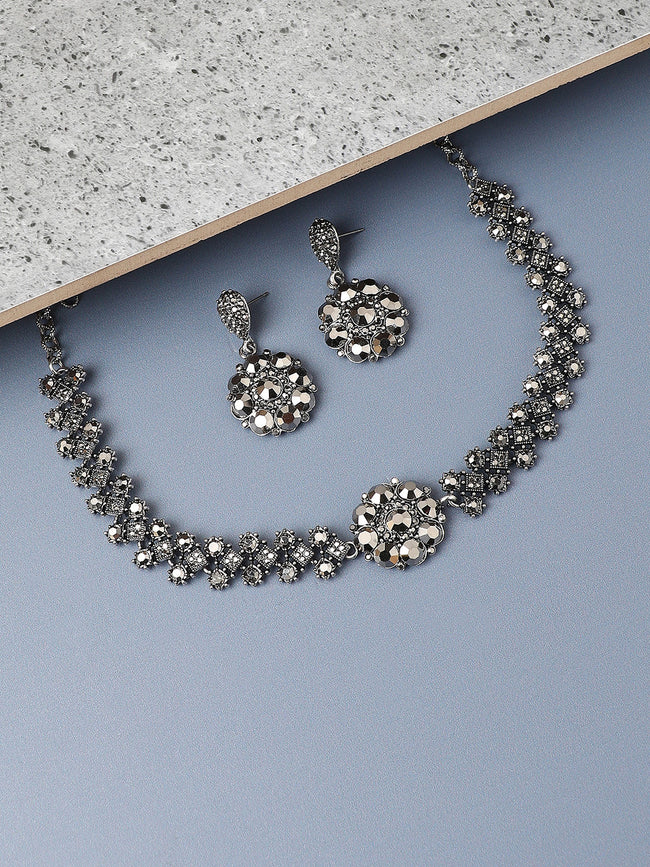 Women Antique Flower Jewellery Set