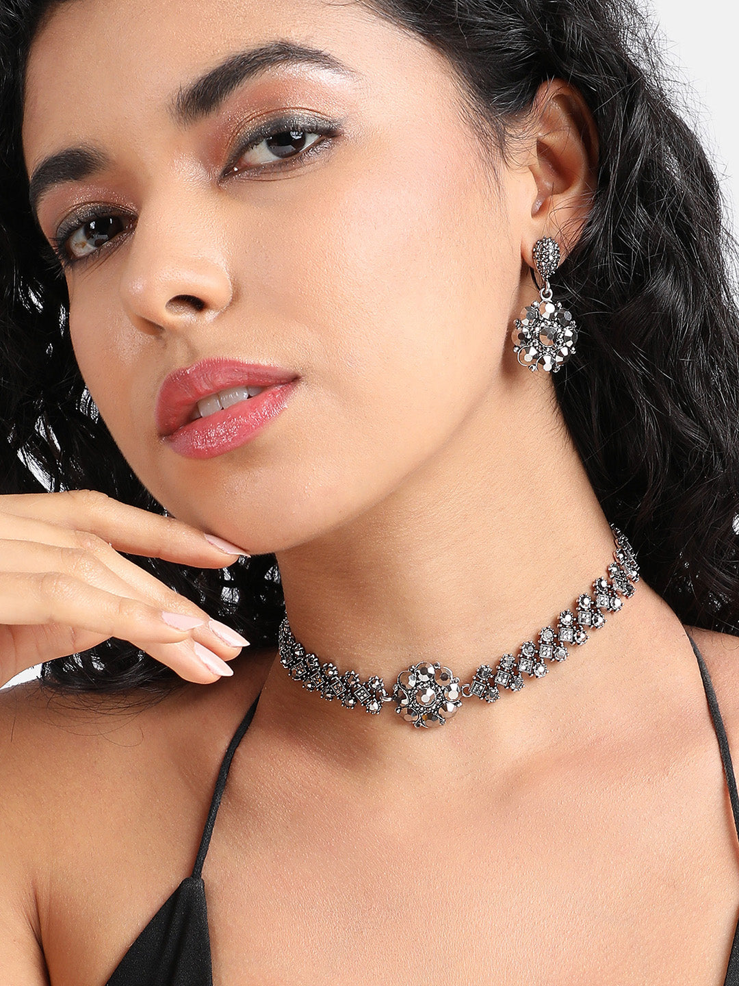Women Antique Flower Jewellery Set