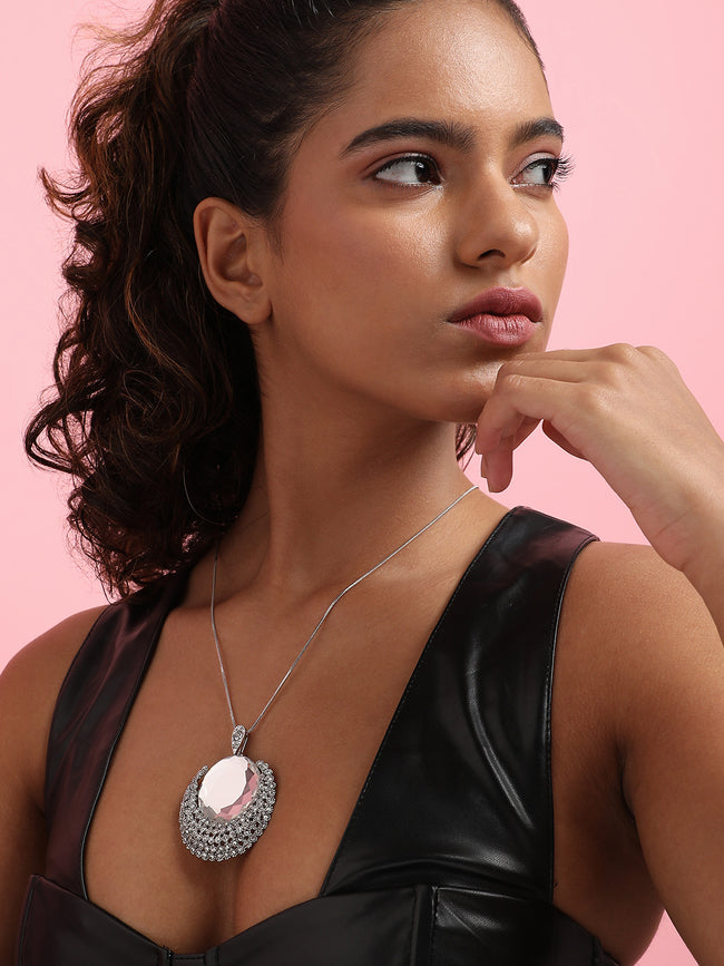 Women Silver-Plated Pendant With Chain