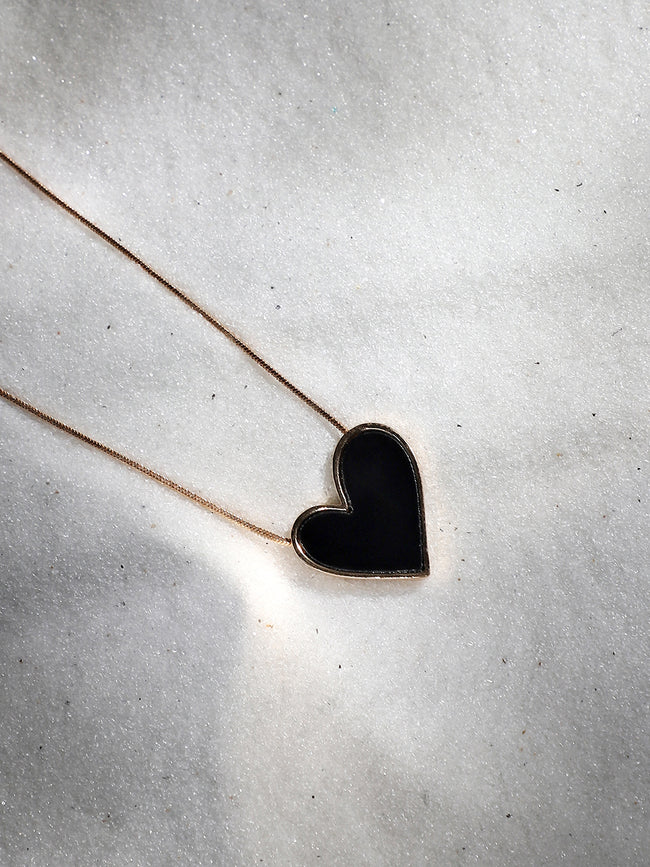 Women Enamel Heart' Pendant Necklace