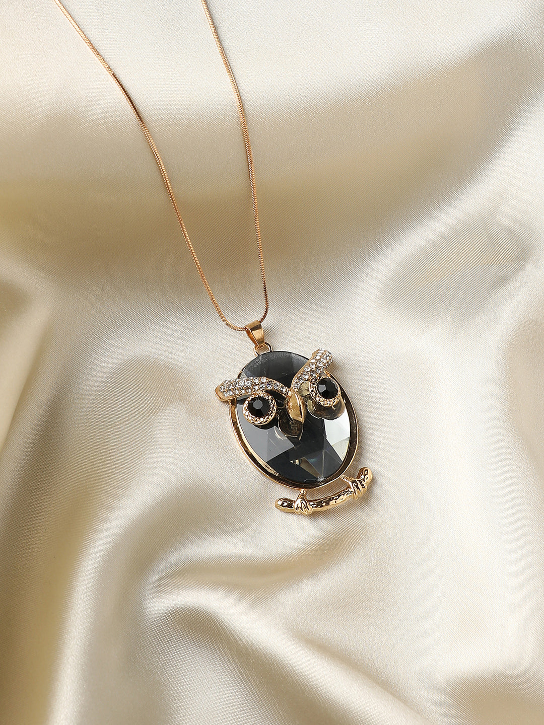 Women Crystal Owl Pendant Necklace