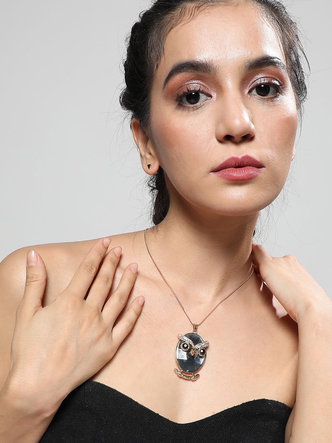 Women Crystal Owl Pendant Necklace