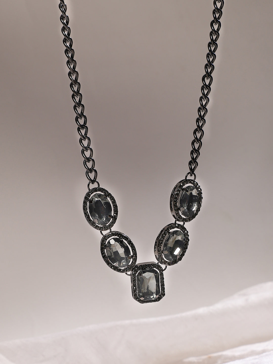 Women Crystal Crescendo Collar Necklace
