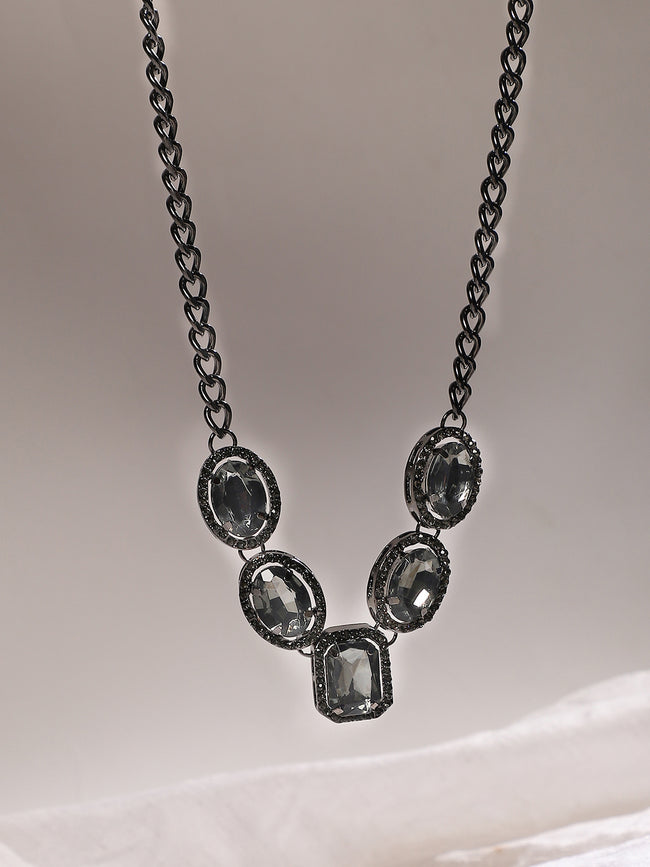 Women Crystal Crescendo Collar Necklace
