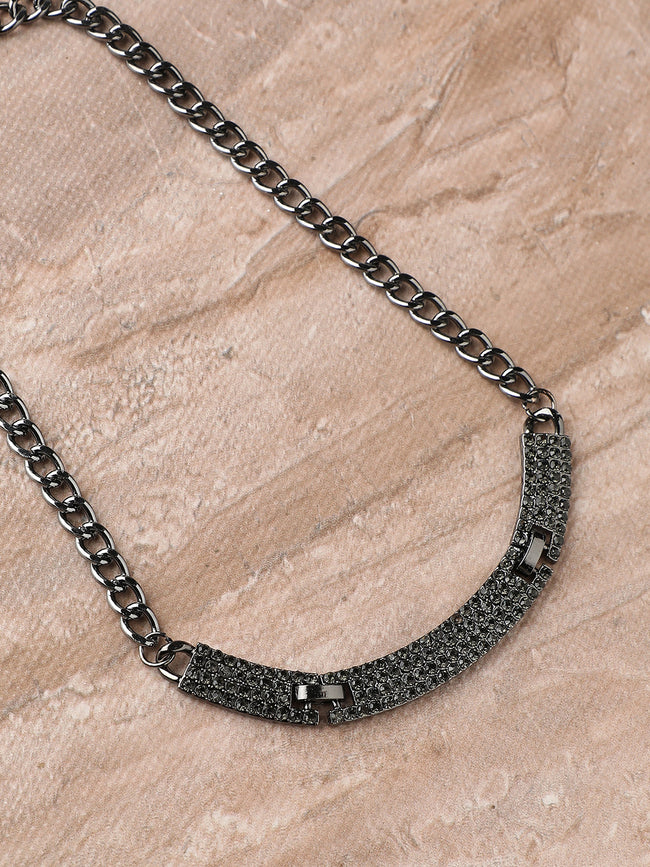 Women Crystal Cluster Collar Necklace