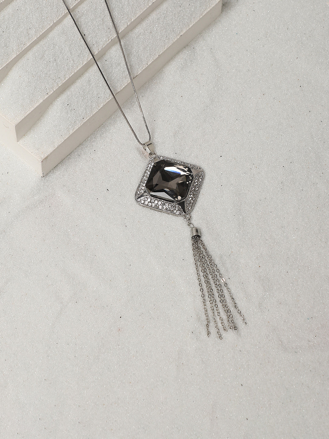 Women Crystal Tassel Pendant Necklace