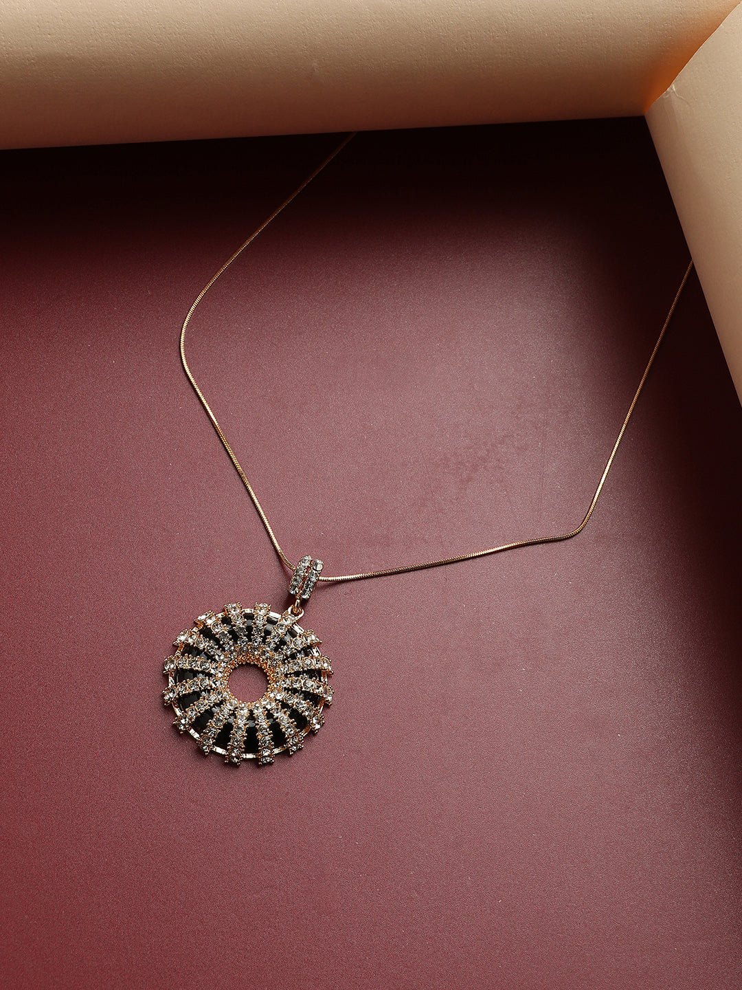 Women Crystal Flower Pendant Necklace