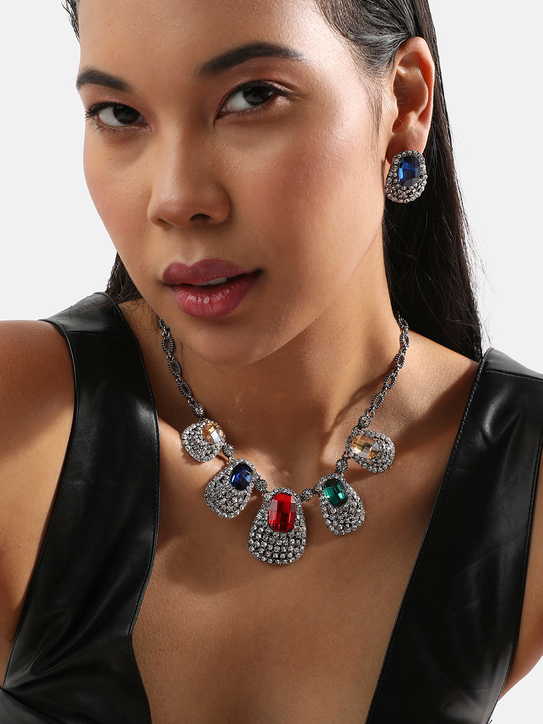 Women Crystal Aurora Collar Necklace