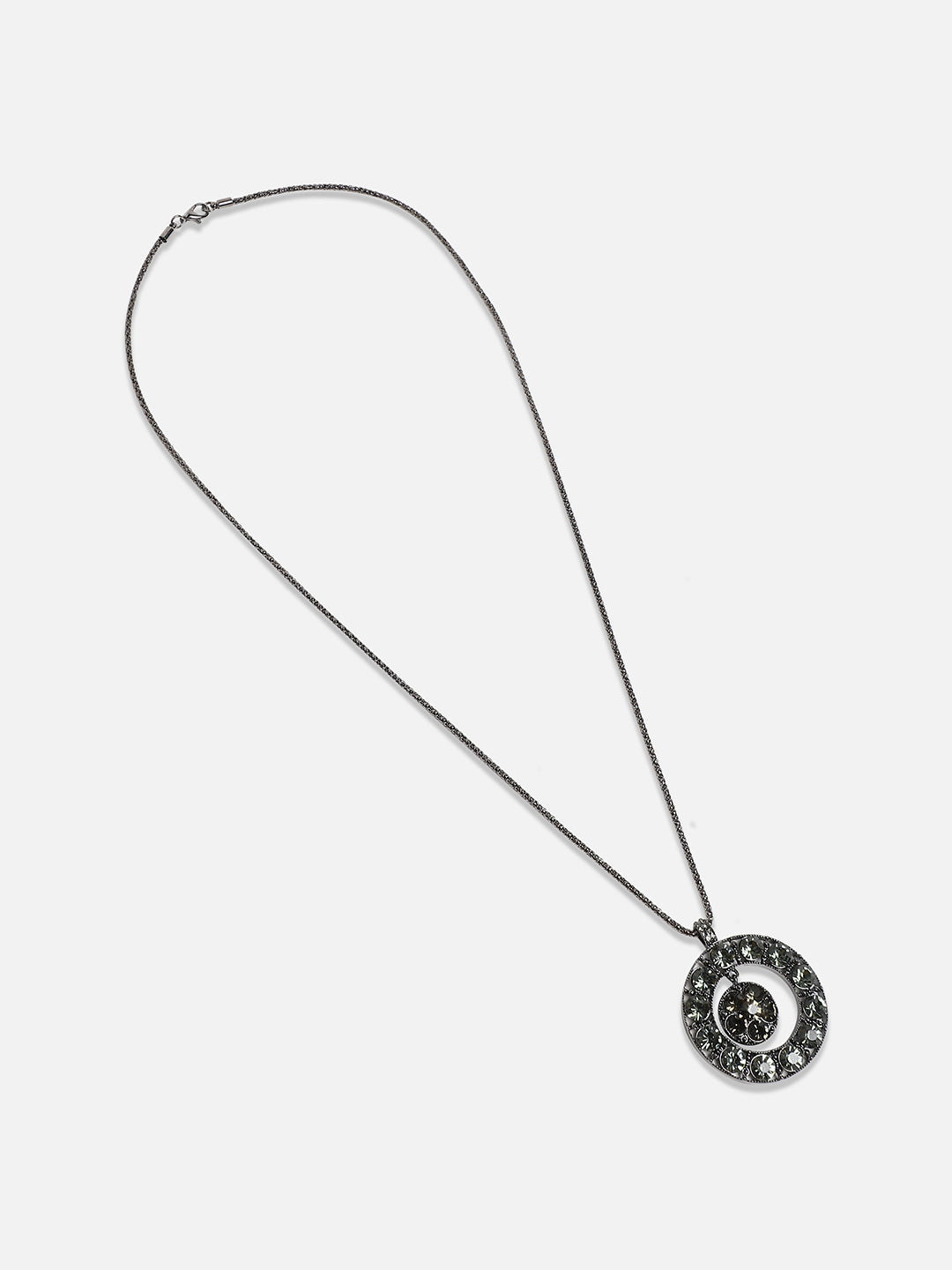Women Halo Stone Pendant Necklace