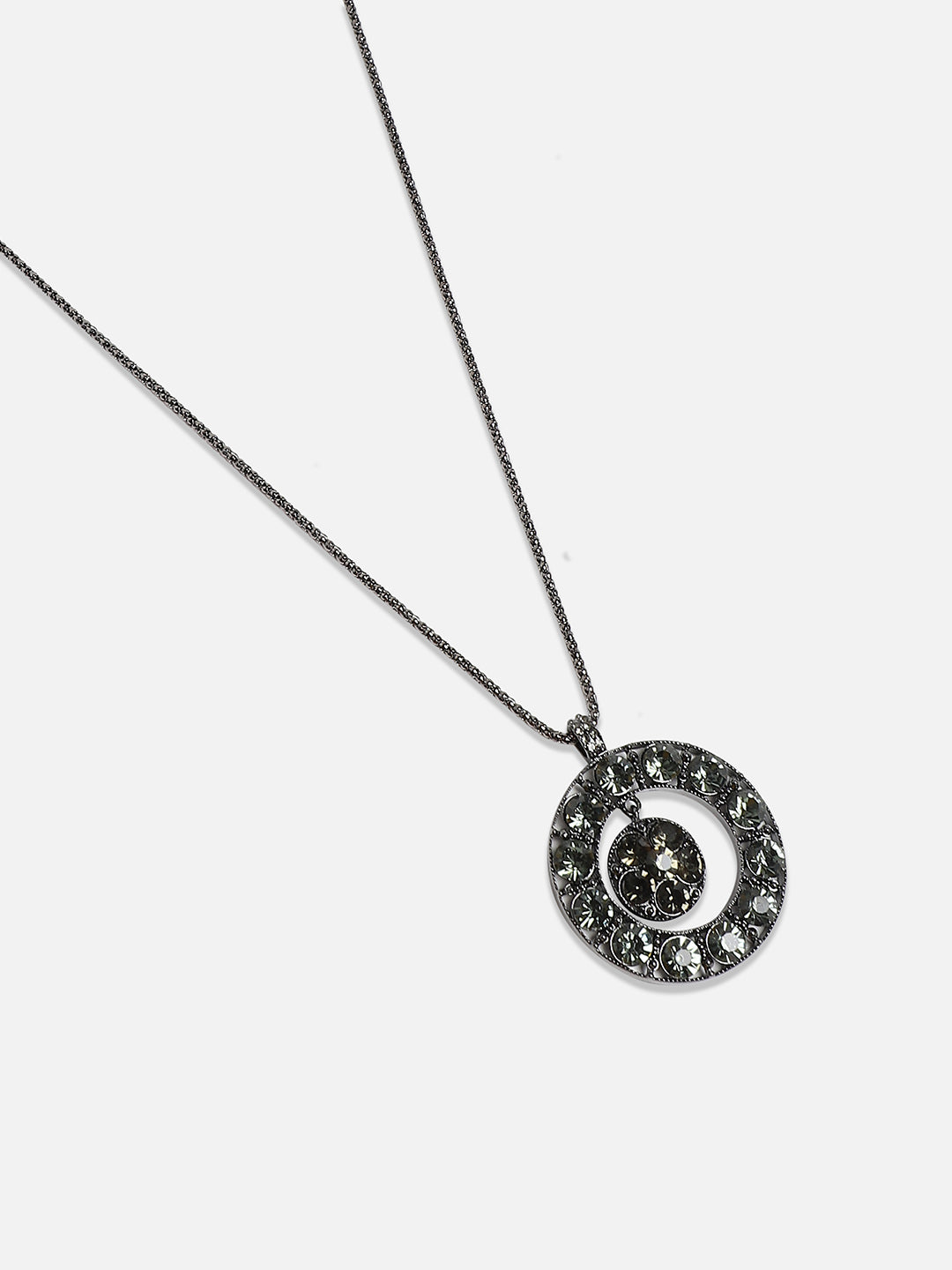 Women Halo Stone Pendant Necklace