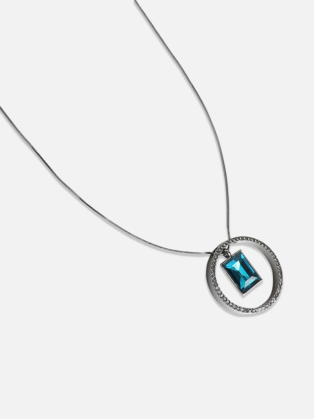 Women Gemstone Gaze Pendant Necklace