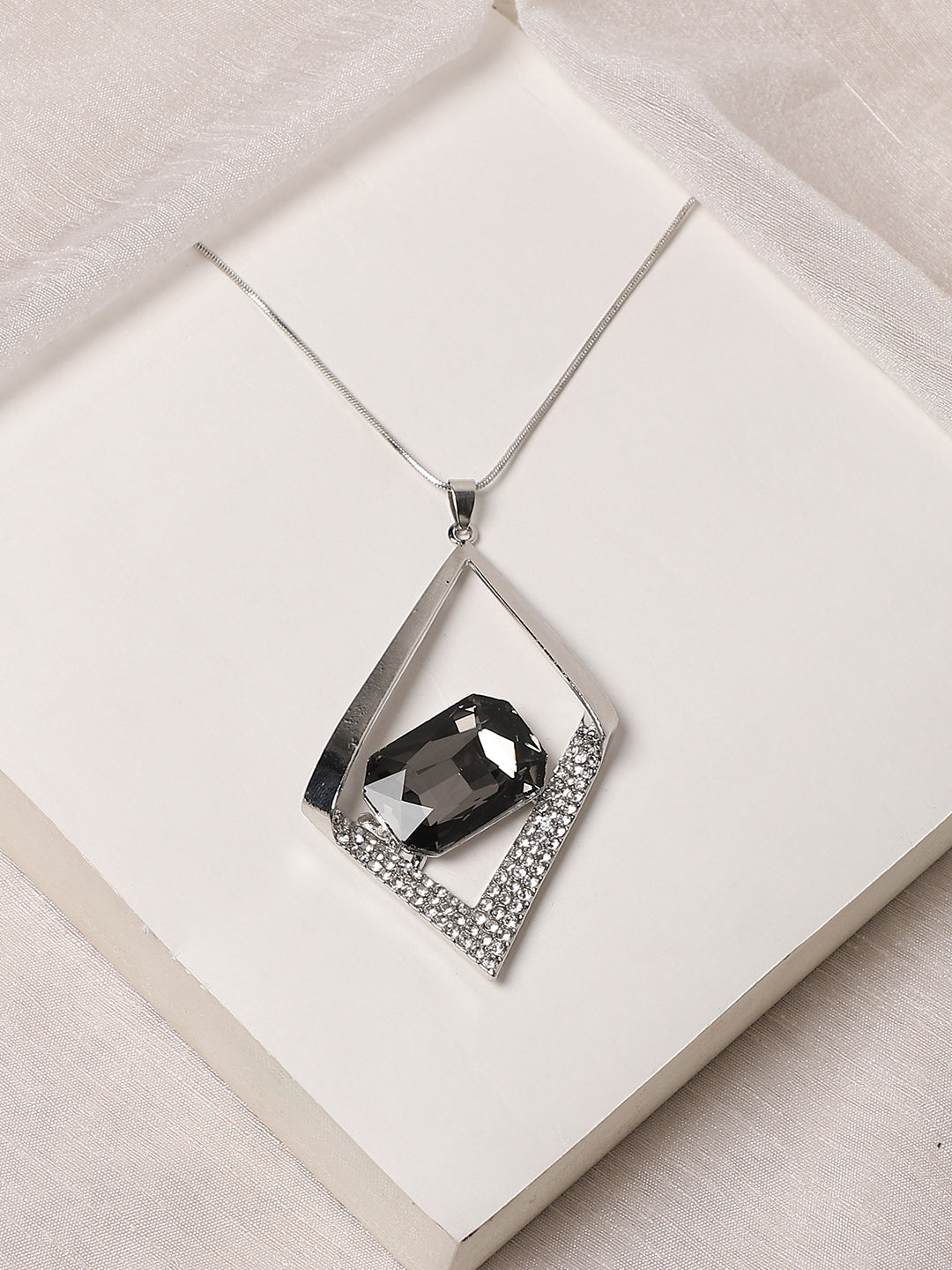 Women Crystal Crescendo Pendant Necklace