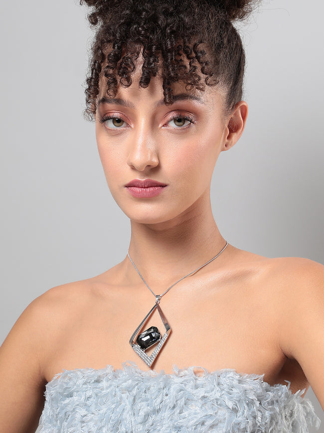 Women Crystal Crescendo Pendant Necklace