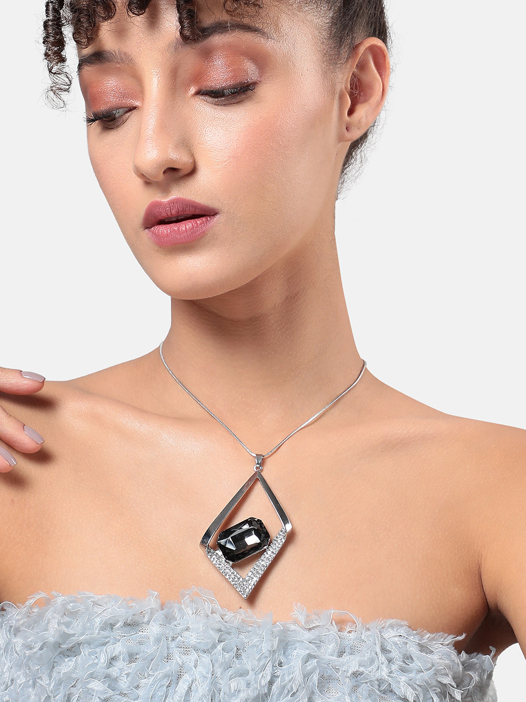 Women Crystal Crescendo Pendant Necklace
