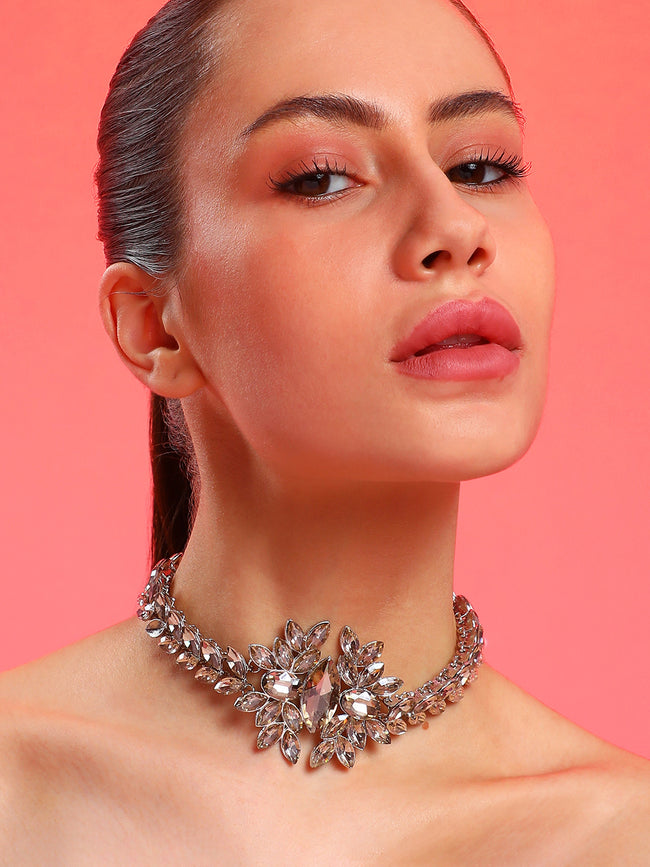 Women Silver-Plated Choker Necklace