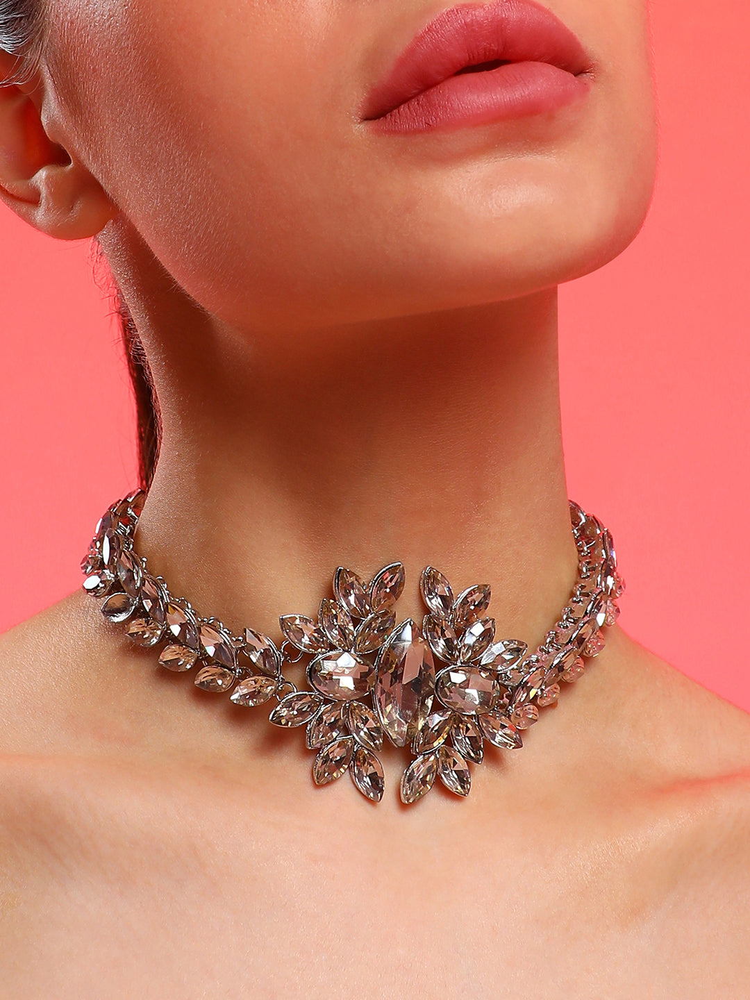 Women Silver-Plated Choker Necklace