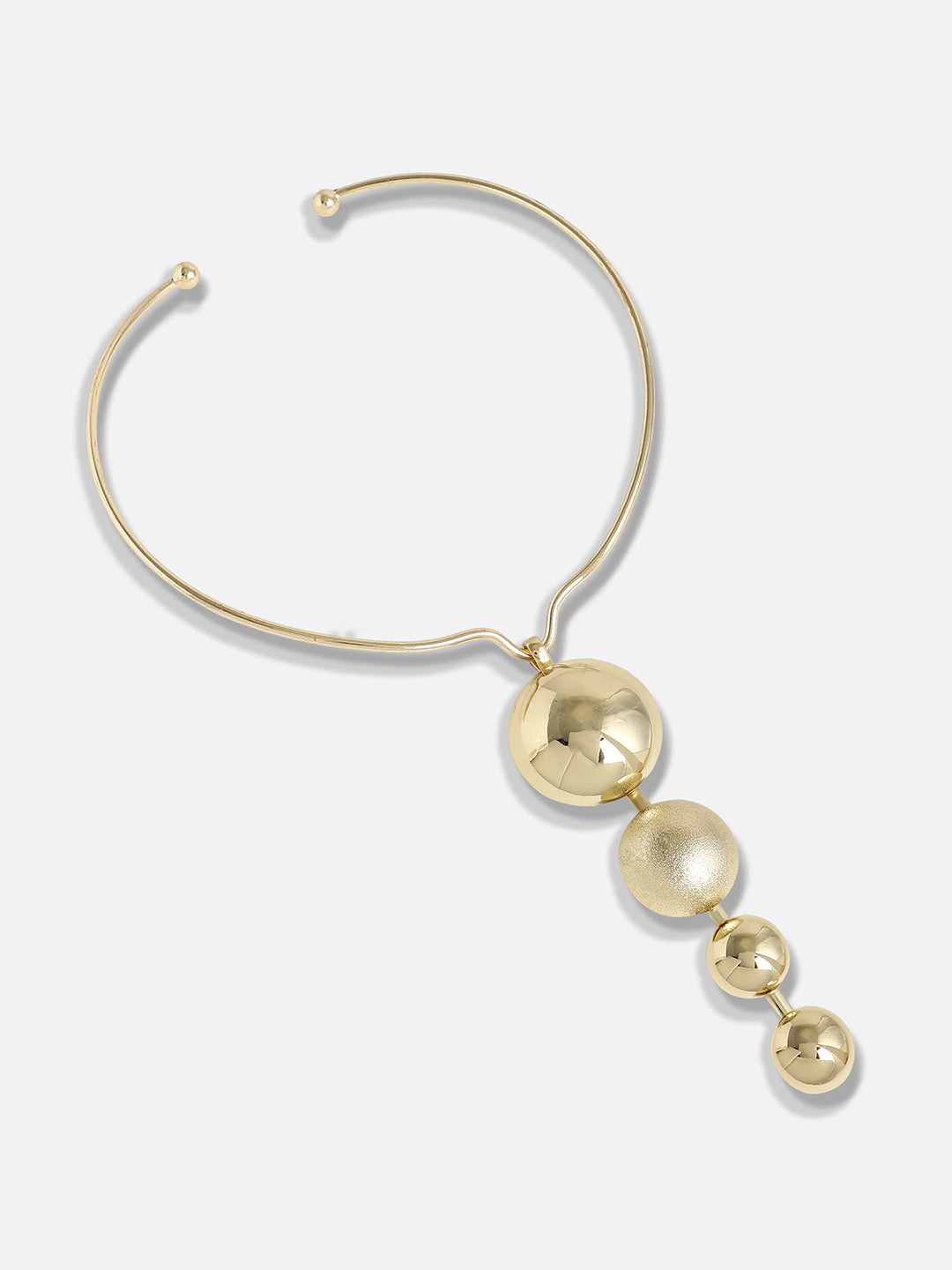 Women Gold Circular Drop Necklace