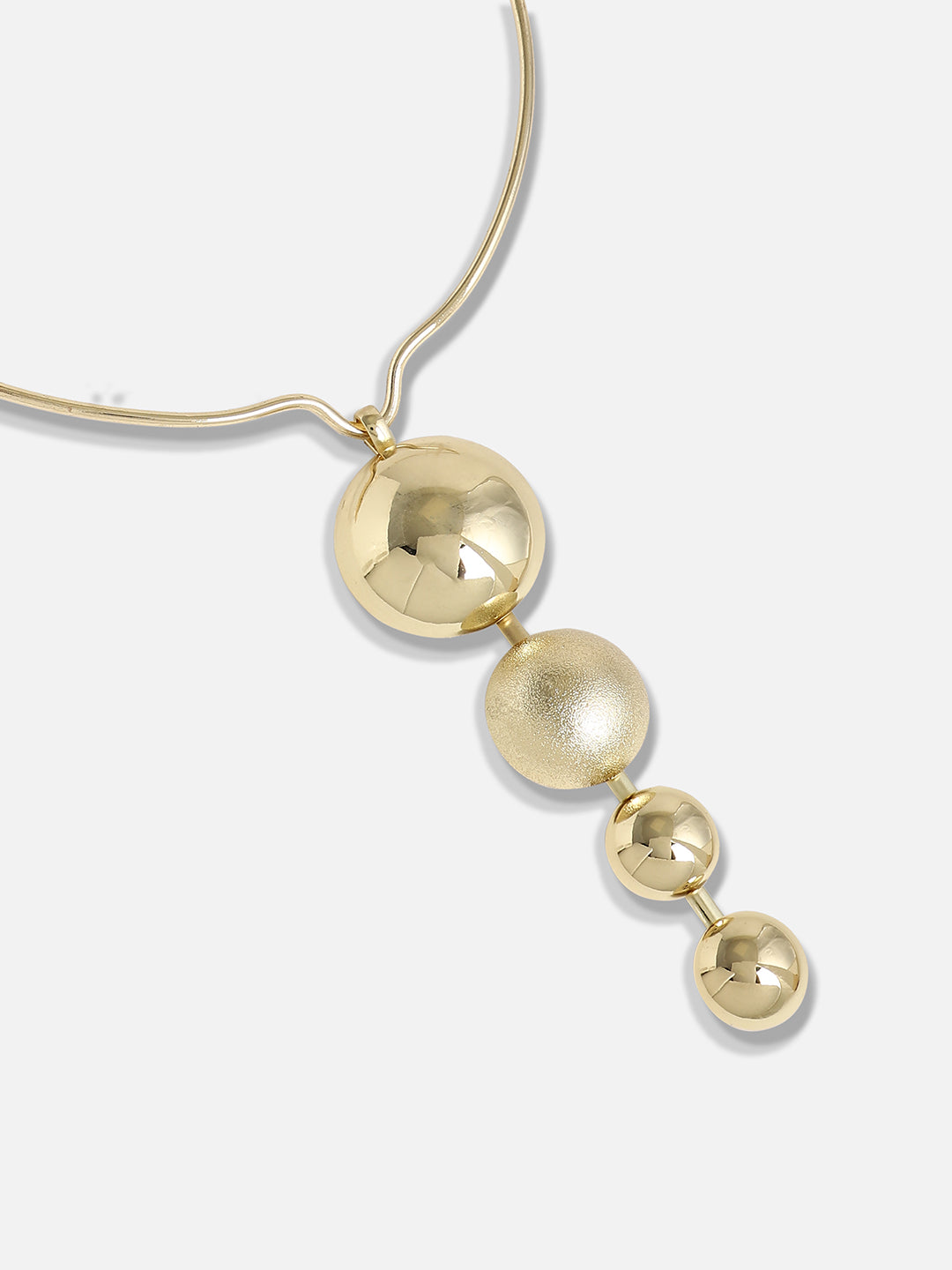 Women Gold Circular Drop Necklace