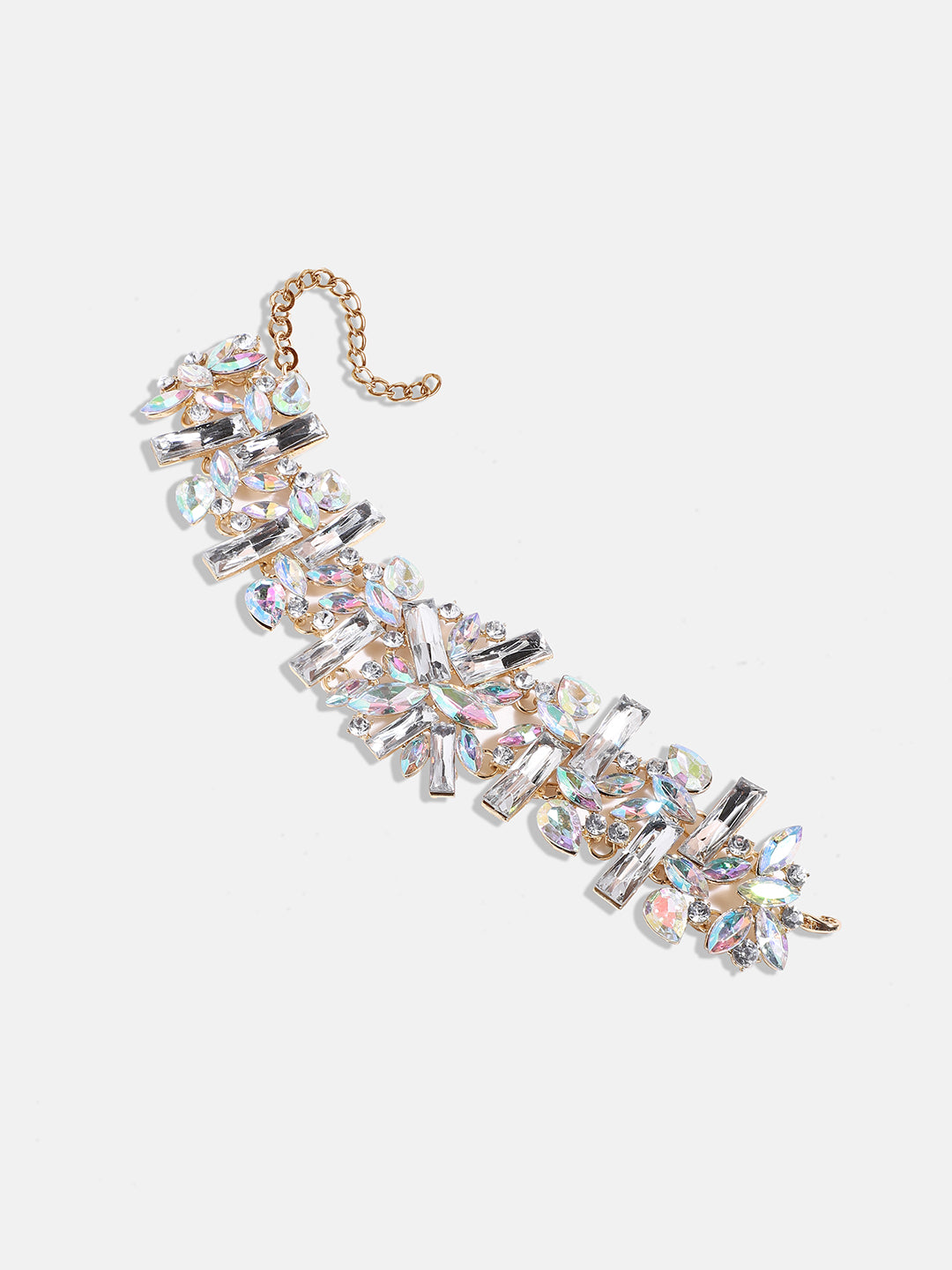Women Silver Chunky Crystal Choker Necklace