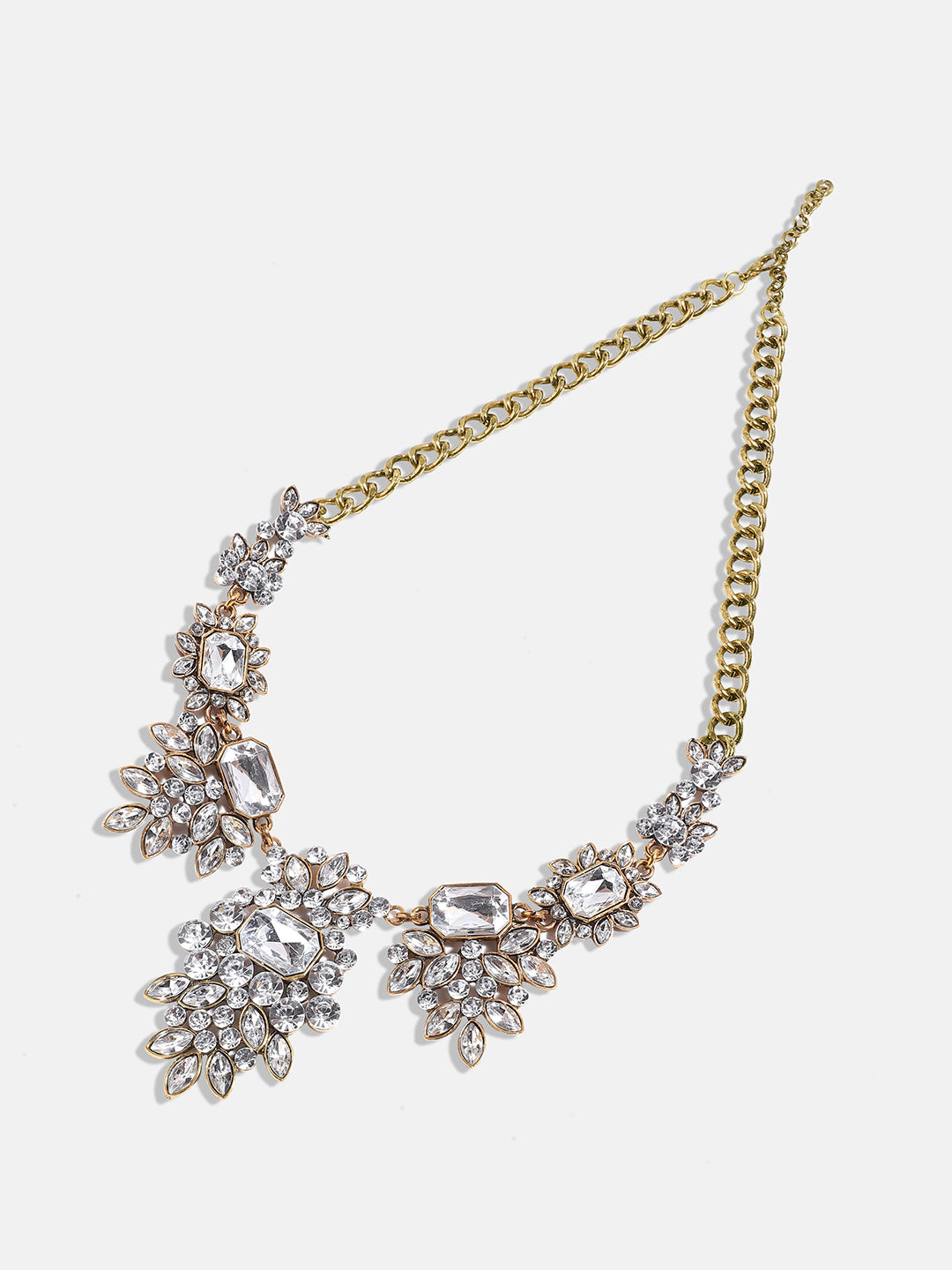 Women Silver Stone Drop Necklace