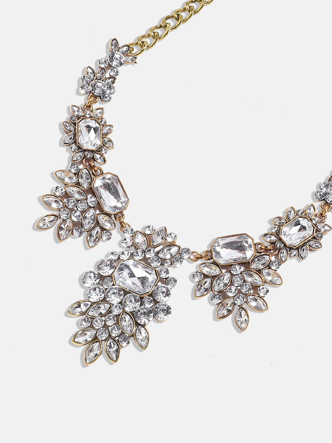 Women Silver Stone Drop Necklace