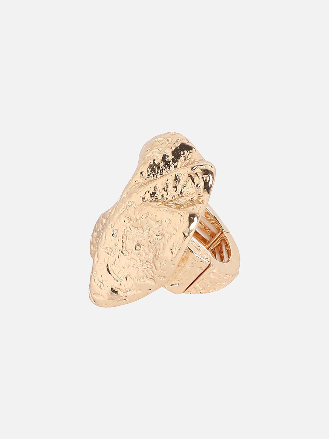 Women Dented Star Wave Statement Ring