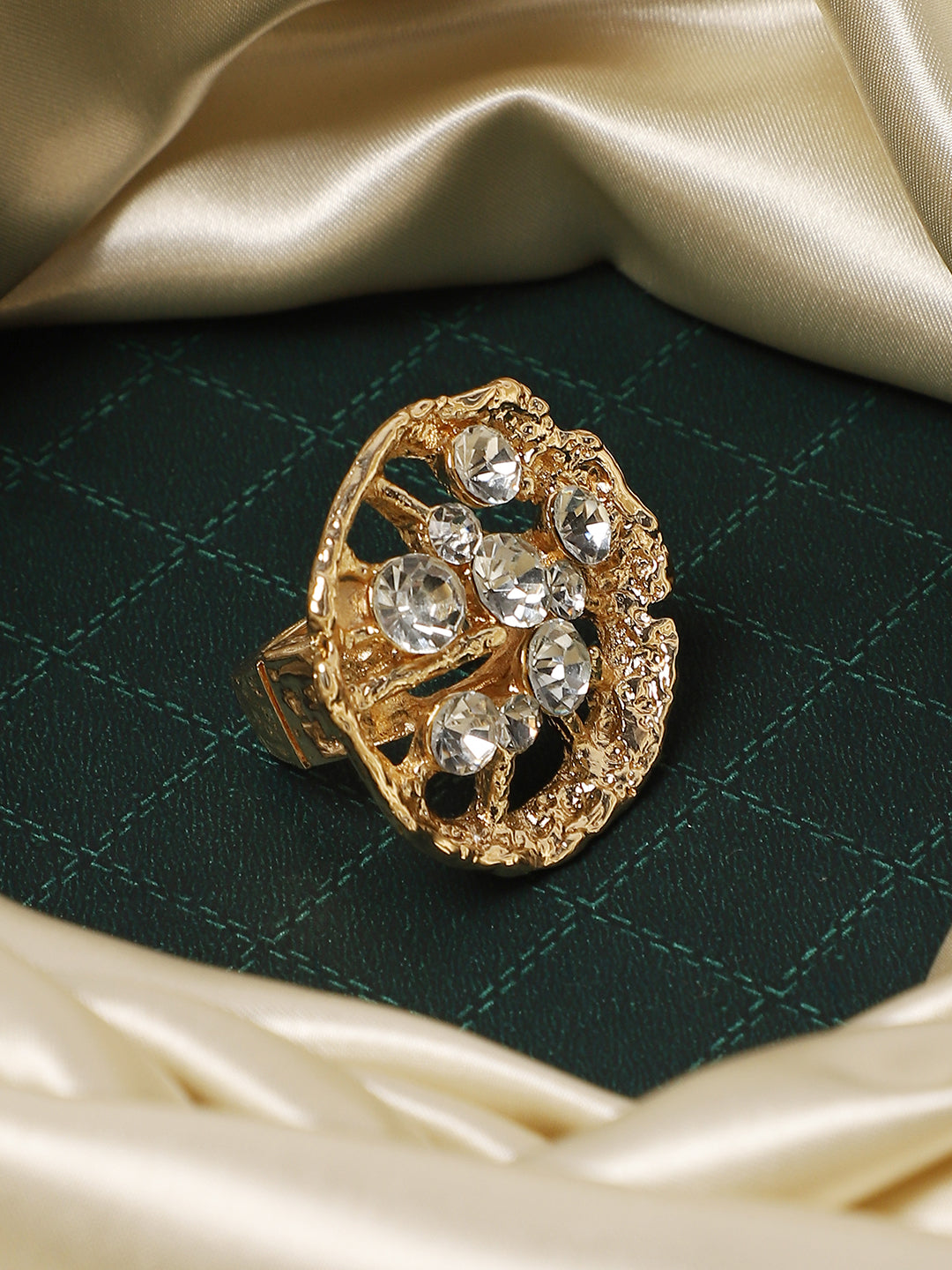 Women Crystal Vines Statement Ring